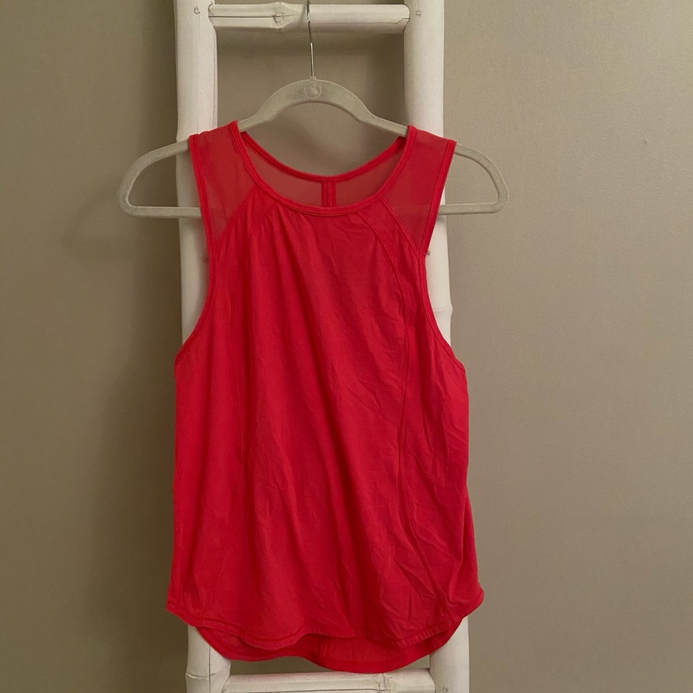 Lululemon Pink Mesh Cutout Tank